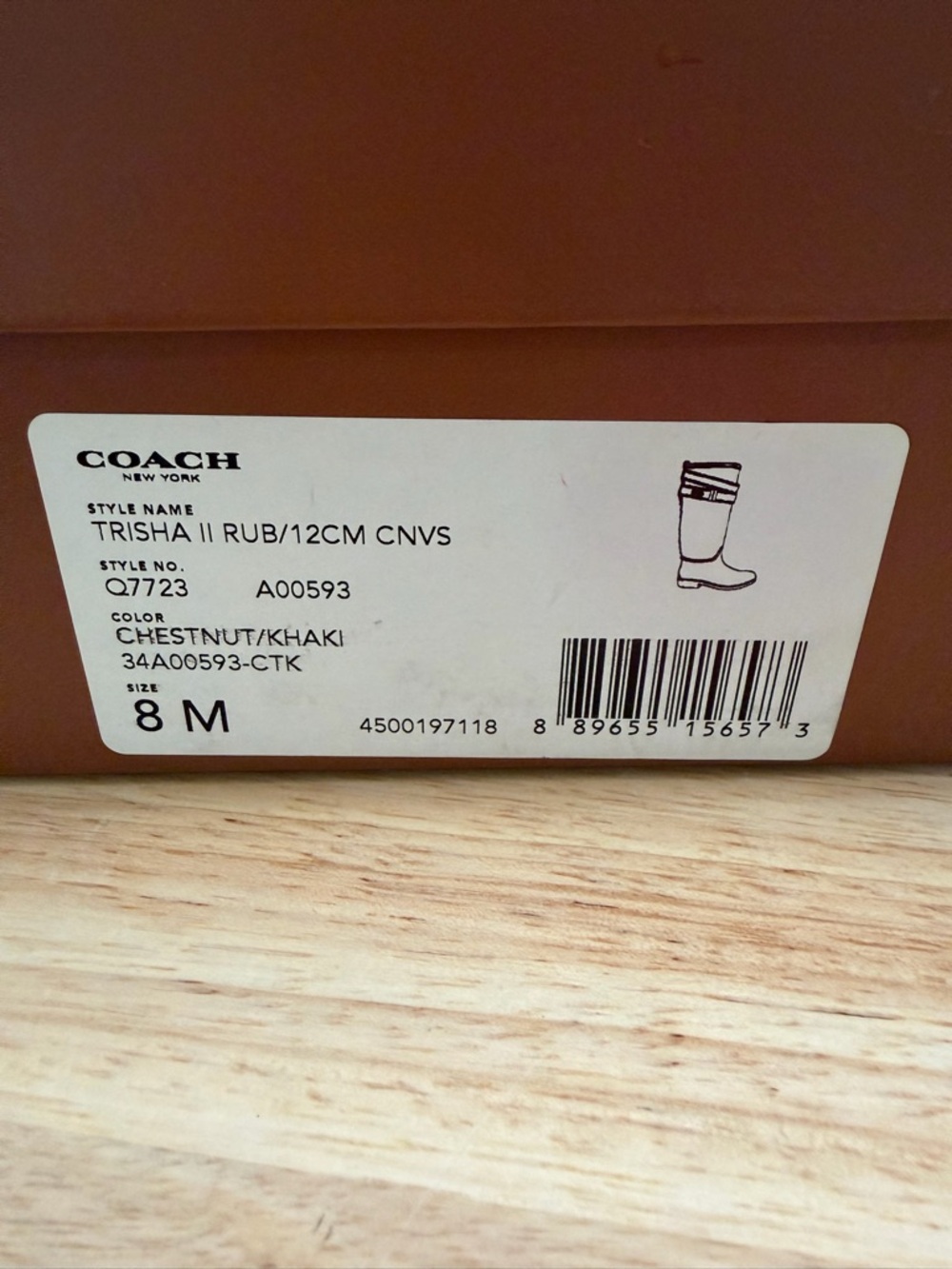 Coach Rubber Brown & Tan Signature Canvas Rain Boots - Picture 6 of 7